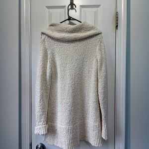 J.Jill Women's White Long Cozy Wide Neck Turtleneck Size Medium